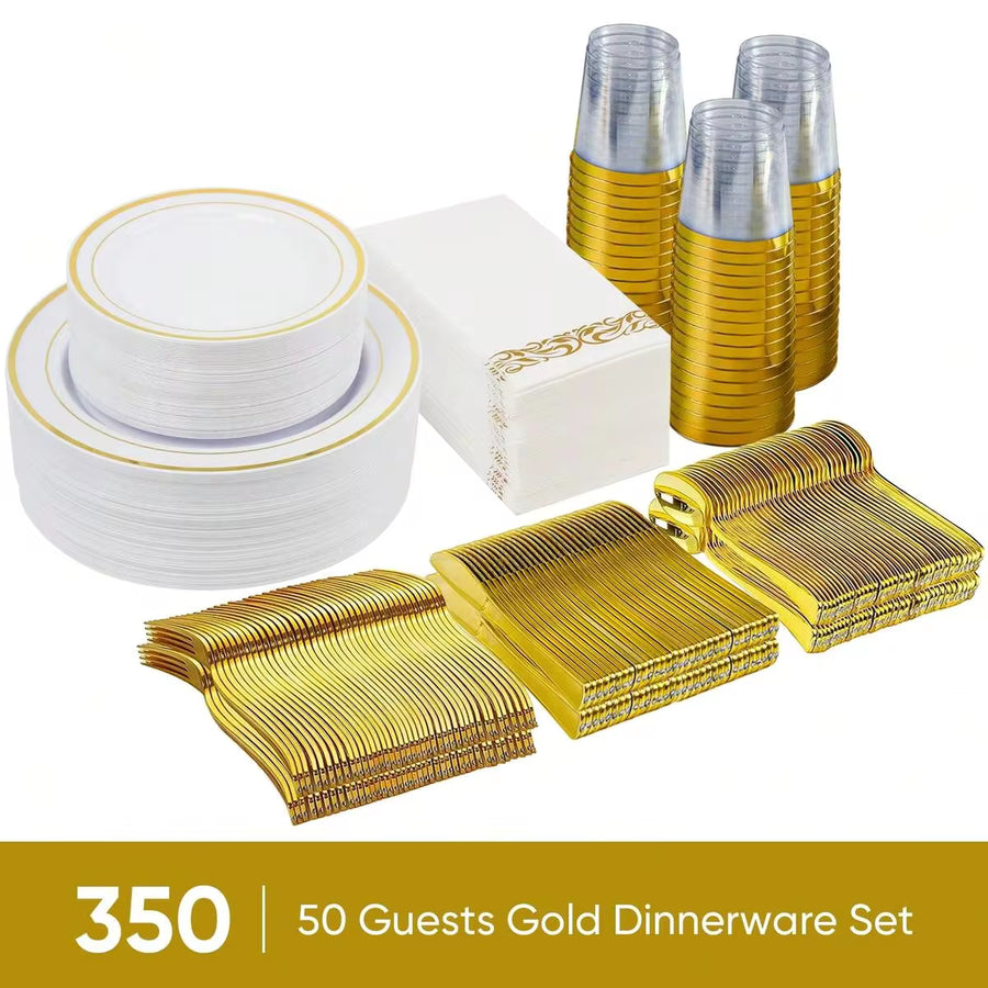 Nalupatio 350 Piece Cutlery Set, Capable Of Accommodating 50 Guests, Disposable Plastic Board, Suitable For Gatherings
